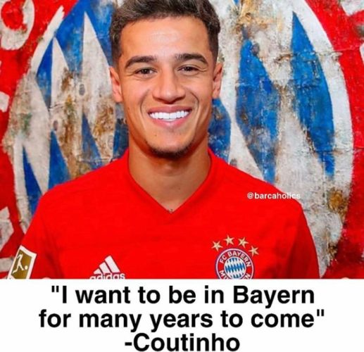 Barcelona’s Coutinho joins Bayern Munich on loan