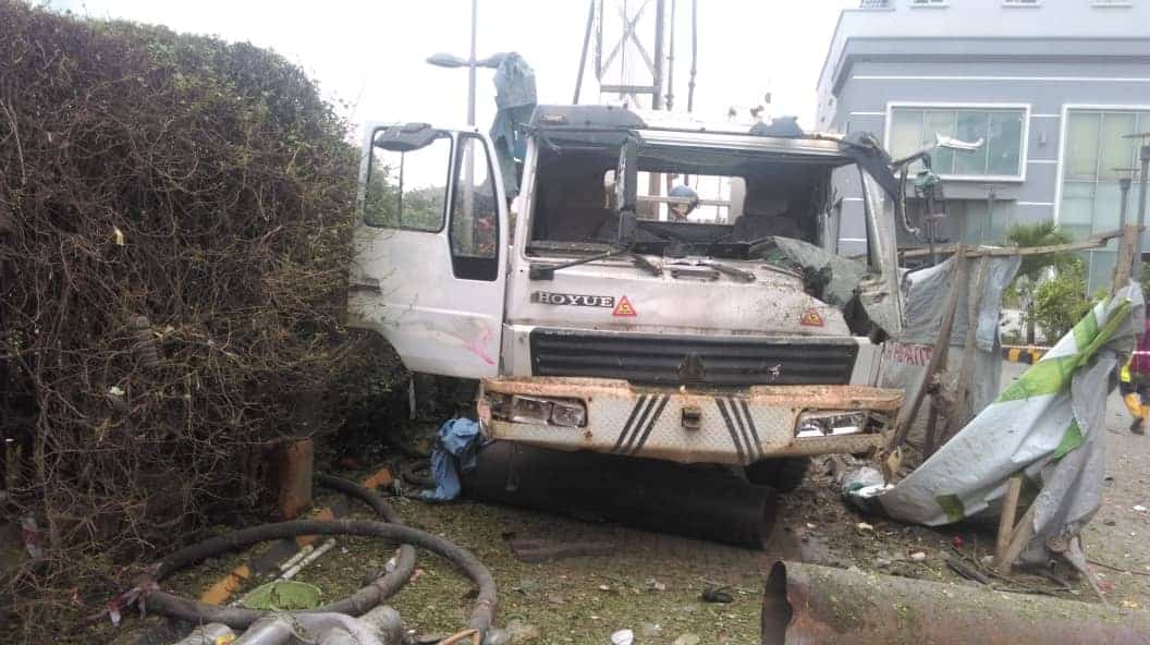 Gas Explosion At An Hotel On Victoria Island, Lagos, Injures Three Persons; Several Cars Damaged.