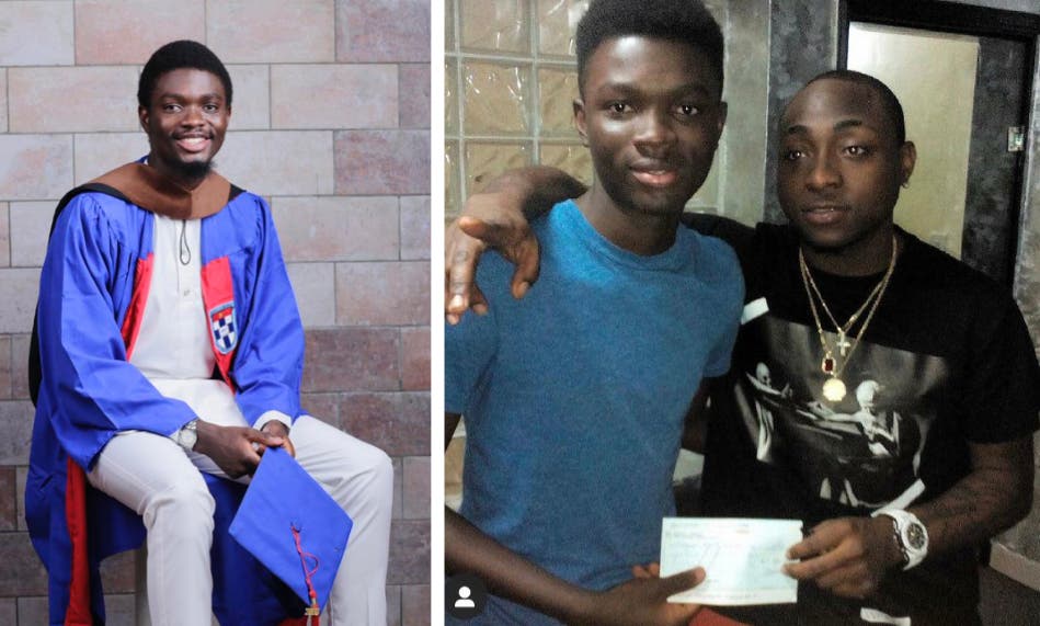 Man who dropped out of school in England thanks Davido for funding his education in Nigeria