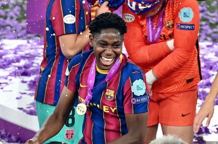 Barcelona Femeni Star Asisat Oshoala Models in New Nigeria Jersey