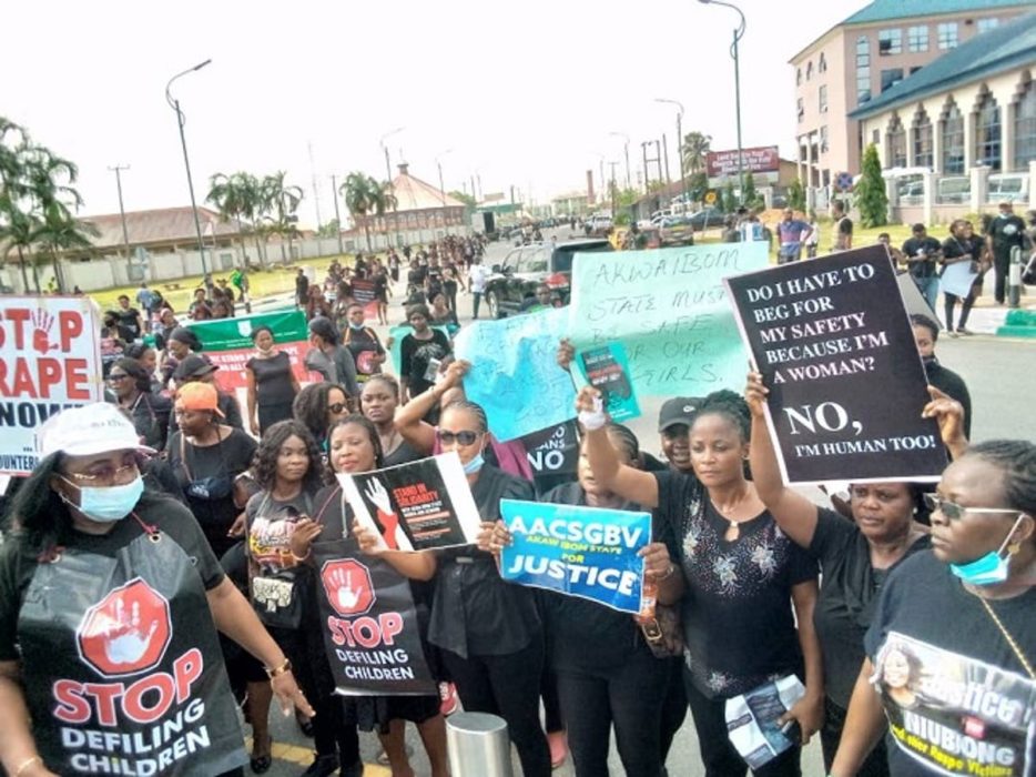Women Protest In Uyo Seeks Justice Against The Gruesome Murder Of Iniobong Umoren