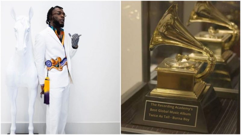 Burna Boy Receives His Grammy Award Plaque