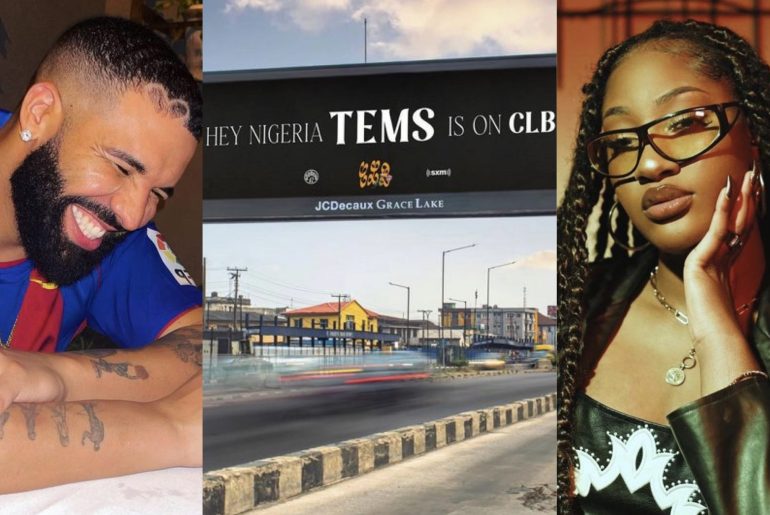 Drake Announces That Tems Will Be On His CLB Album With Billboard Ads In Lagos