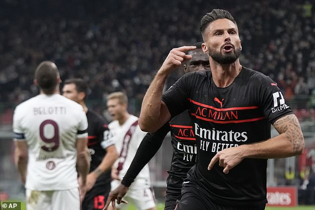 Giroud Goal Moves AC Milan Top Of Seria A Table