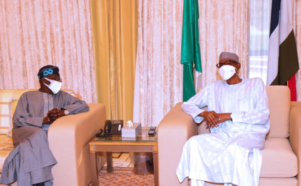 Tinubu Visits Aso Rock, Describes President Buhari As An Exceptional Leader