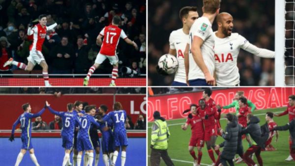 Arsenal To Face Liverpool While Chelsea Face Spurs In EFL Semis