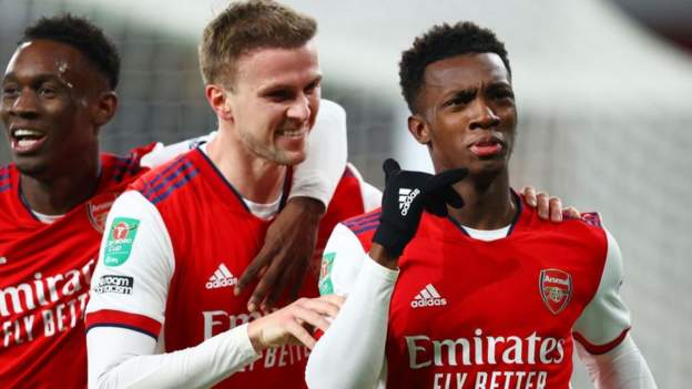 Eddie Nketiah’s Hat-Trick Sends Arsenal Into Carabao Cup Semi-Final