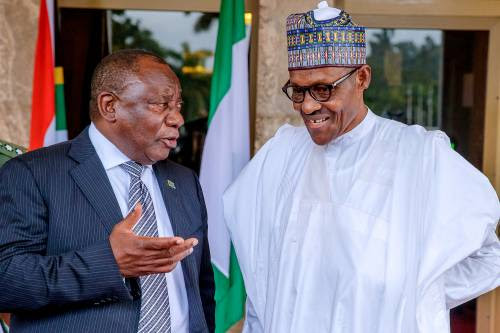 Buhari Receives South African President Ramaphosa At State House Despite Omicron Concerns