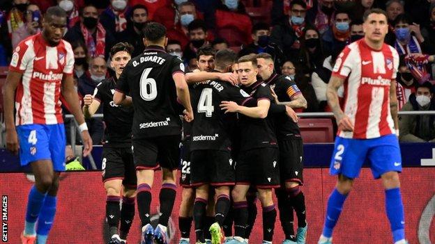 Champions Atletico Madrid Stunned by Bottom Side Levante