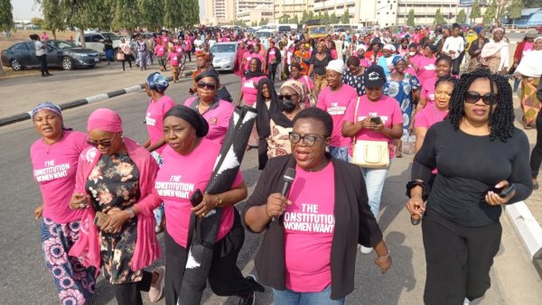 Women Protest At National Assembly Complex Over Rejection Of Gender Bills