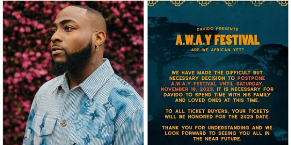 Davido’s ‘Are We Africans Yet (A.W.A.Y)’ Atlanta Festival Postpone Till November 2023