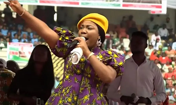 Famous Gospel Singer Mercy Chinwo Performs At PDP Rally