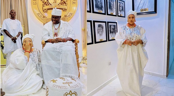 Nkechi Blessing Visits Ooni Of Ife, Fans React