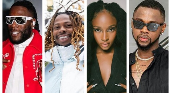 Burna Boy, Asake, Ayra Starr , Kizz Daniel Nominated For 2023 VGMAs