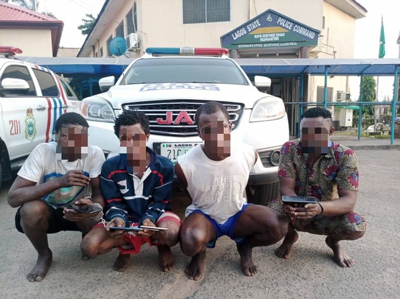 Lagos Police Arrest Four Suspected Traffic Robbers Along Ojota