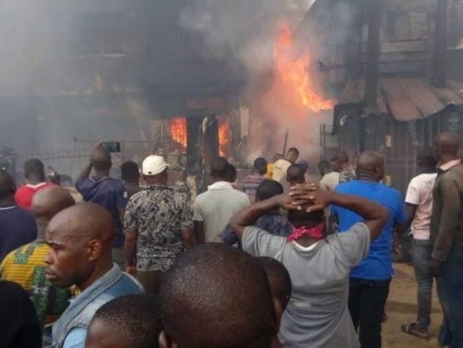 Fire Guts Popular Mandilas Building On Lagos Island