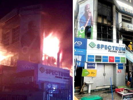 Fire Incident Strikes Awolowo Way, Computer Village, Ikeja