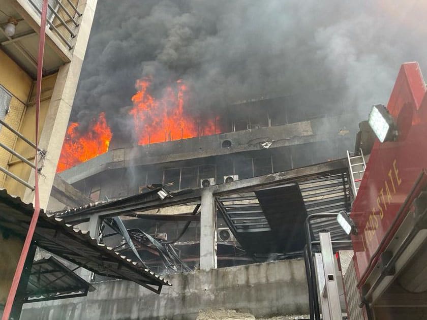 Goods Worth Millions Destroyed As Fire Guts Idumota Market, Lagos