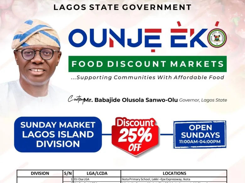 Lagos State Government Begins Ounje Eko Discounted Sunday Food Markets In 57 Locations