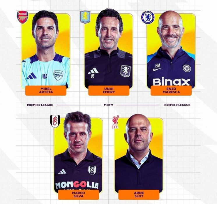 Premier League Announces Arteta, Maresca, and Others as Manager of the Month Nominees