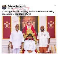 Patrick Doyle Criticizes Davido's Outfit Choice at Olu of Warri’s Palace