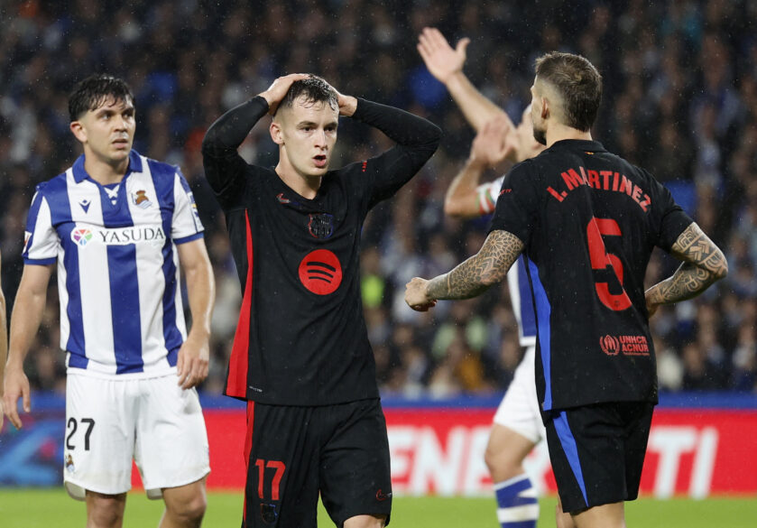 Barcelona falls 0-1 to Real Sociedad, losing top spot in La Liga