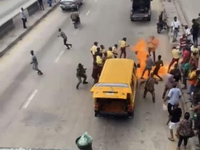 Commercial Driver Flees After Injuring LASTMA Officer and Setting