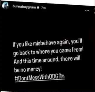 Burna Boy Warns Speed Darlington: "Misbehave Again, and You’ll Return to Detention"